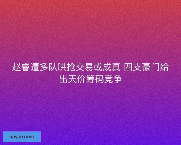 赵睿遭多队哄抢交易或成真 四支豪门给出天价筹码竞争
