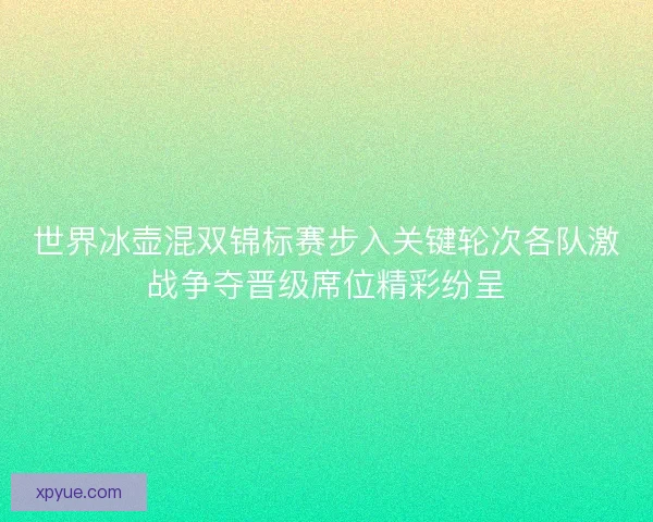 世界冰壶混双锦标赛步入关键轮次各队激战争夺晋级席位精彩纷呈