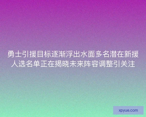 勇士引援目标逐渐浮出水面多名潜在新援人选名单正在揭晓未来阵容调整引关注